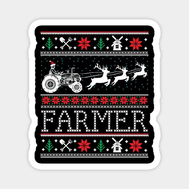 Farmer Tractors Ugly Christmas Xmas Gifts Magnet by mrsmitful01