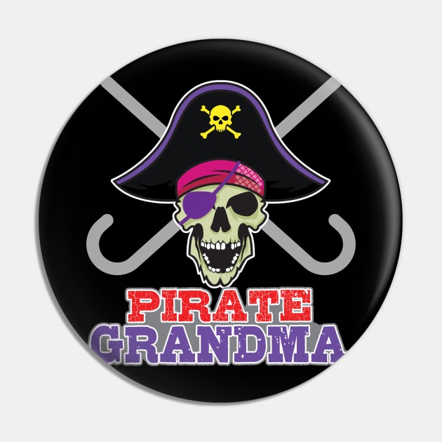 'Family Pirate Grandma' Awesome Pirate Gift Pin by ourwackyhome