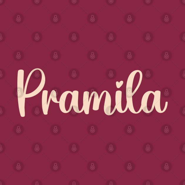 Pramila, name starting with P by Arabic calligraphy Gift 