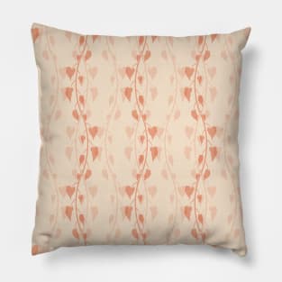 Bright Orange Ivy Branches Pattern Pillow