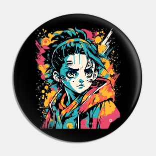 Graffiti Style Tanjiro Kamado Pin