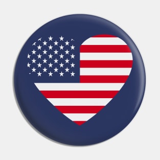 I Love the United States // Heart-Shaped American Flag Pin