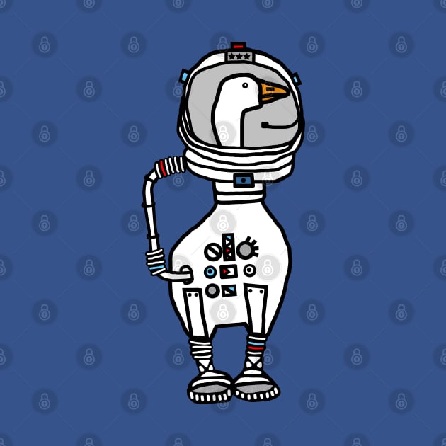 Space Goose Sci Fi Astronaut by ellenhenryart