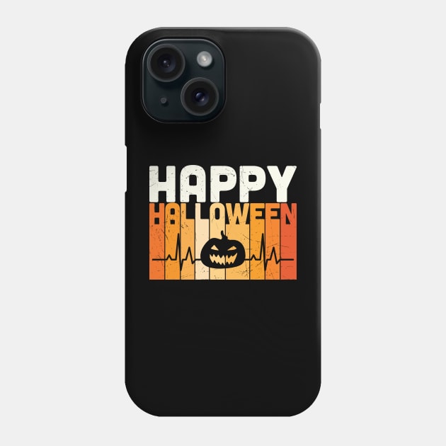 Happy Halloween Pumpkin Heartbeat Funny Halloween gift Phone Case by BadDesignCo