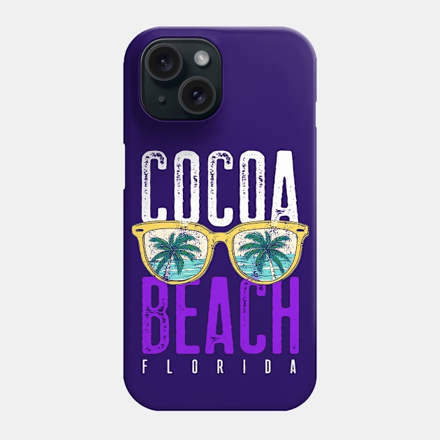 Cocoa Beach Florida Gifts Palm Trees Retro Souvenirs Cocoa Beach Florida Phone Case by Happy Lime