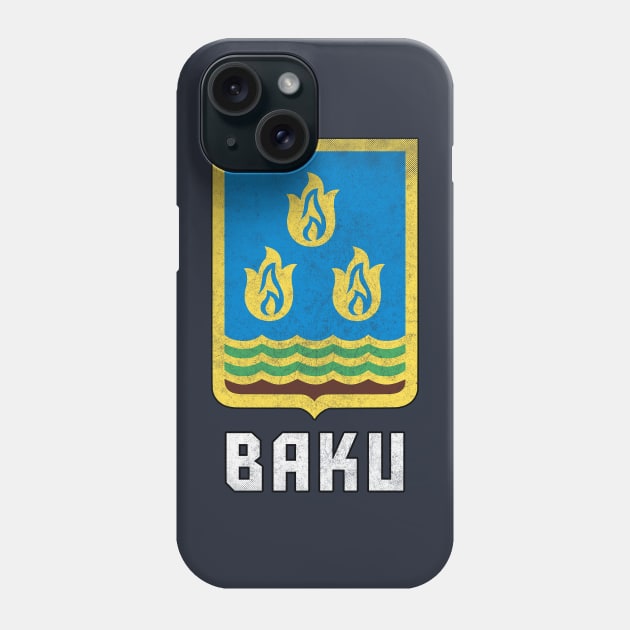 Baku / Azarbaijan \ Retro Faded Style Flag Design Phone Case by DankFutura