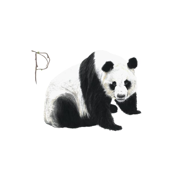 P for panda alphabet illustration by DamiansART