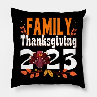 Family Thanksgiving 2023 Fall Autumn Turkey Matching Family Pillow