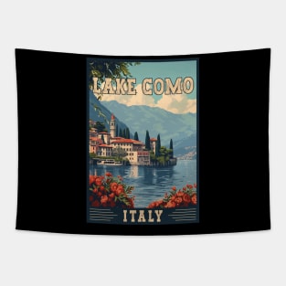 Lake Como In Italy Majestic View Travel Art Tapestry