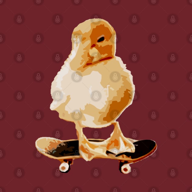 Cute Duck Doing Funny Skateboarding Tricks on Skateboard Funny Skater of the Year by Mochabonk