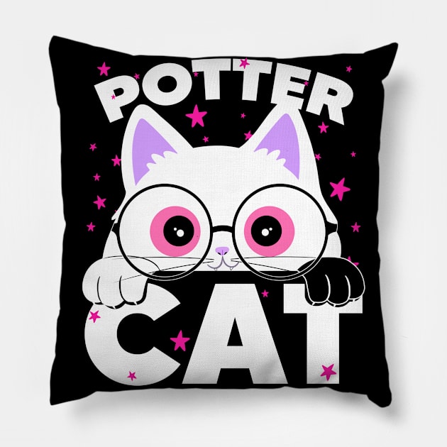 Potter Cat 3 Pillow by TarikStore