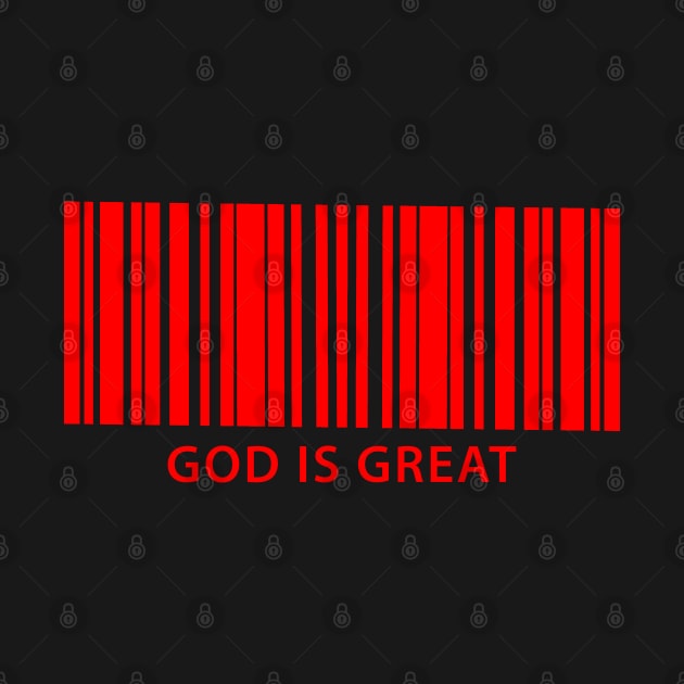 God is Great Red Bar Code by DiegoCarvalho