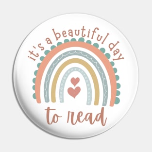 It's A Beautiful Day To Read Book Lovers Tee Pin