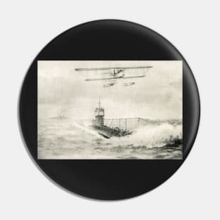 WW1 Floatplane & Submarine sea scene Pin