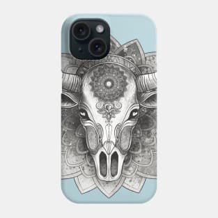 Cow skull mandala Phone Case