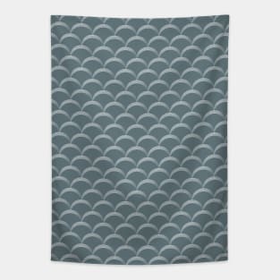 Half Little Circles From Green and Dusty Blue Abstract Collection Tapestry