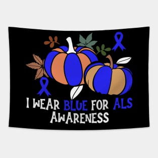 Als Awareness I Wear Blue for Als Awareness Pumpkin Tapestry