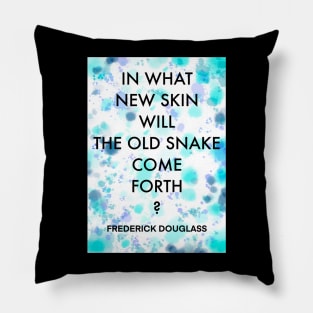 FREDERICK DOUGLASS quote .10 - IN WHAT NEW SKIN THE OLD SNAKE COME FORTH? Pillow