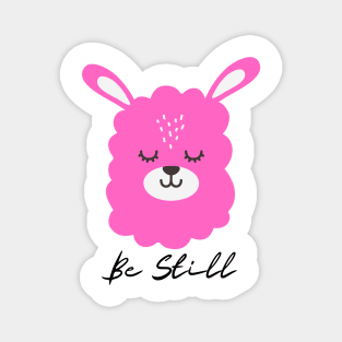 Pink Meditating Llama Magnet