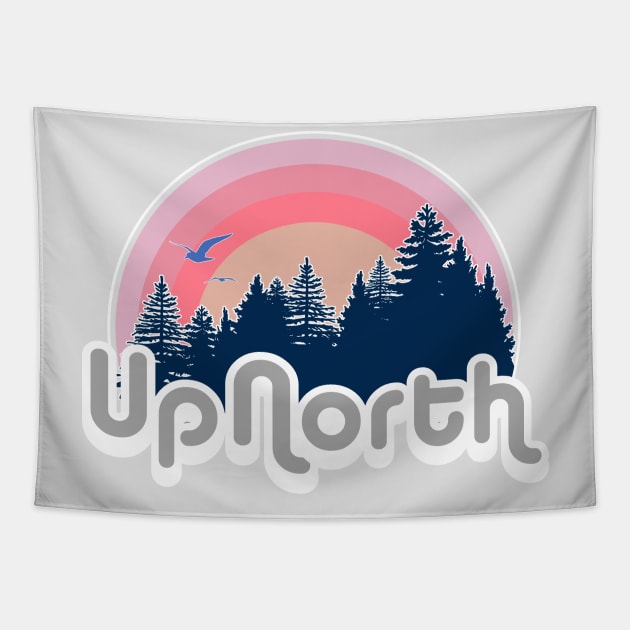 Retro Up North Tapestry by GreatLakesLocals