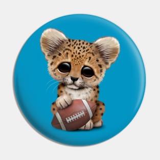 Leopard Cub Playing With Football Pin