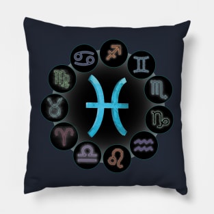 Pisces/The Fish Zodiac Symbol. Pillow