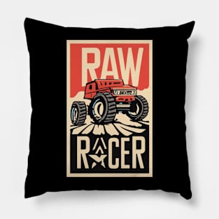 Raw Racer Desert Racing Car Pillow