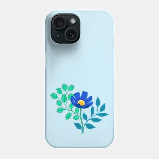 Colorful blue flower design Phone Case