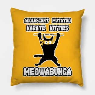 Adolescent Mutated Karate Kitties Orange Pillow