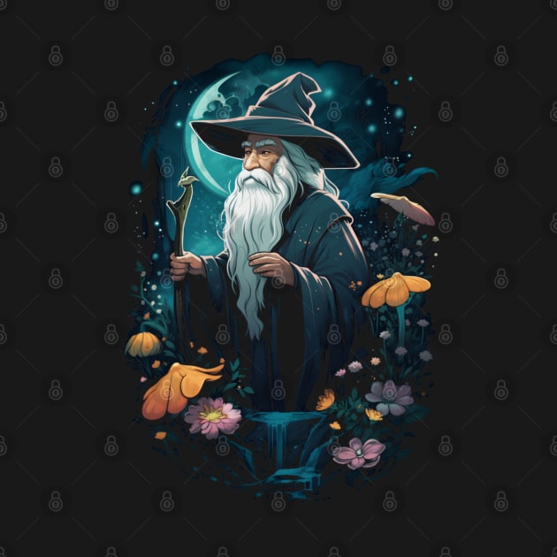 Wizard at Night - Cartoon Style - Fantasy by Fenay-Designs