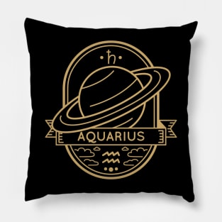 Aquarius Gold Planet Sigil Pillow