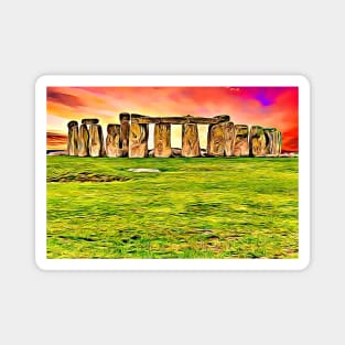 Aesthetic Stonehenge Graphic Wiltshire England World Heritage Site Magnet