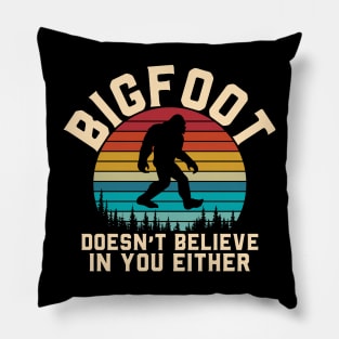 Bigfoot Believe Funny Pillow