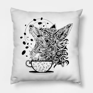 Coffee Wolf Pillow