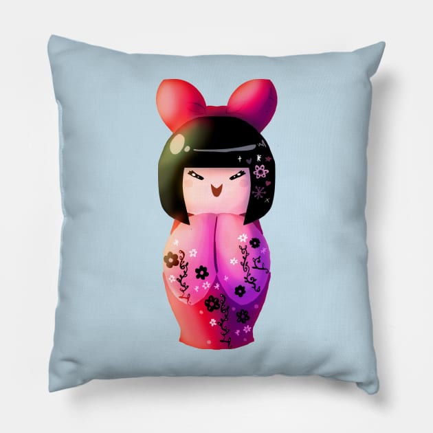 Cute Kokeshi Pillow by saradaboru