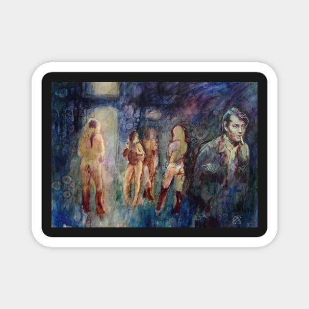 Old town haunted red light district Magnet by nainnarart