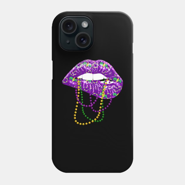 Mardi Gras Lips Queen Carnival Costume Phone Case by deptrai0023