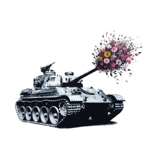 Flower Power Tank Banksy Style T-Shirt