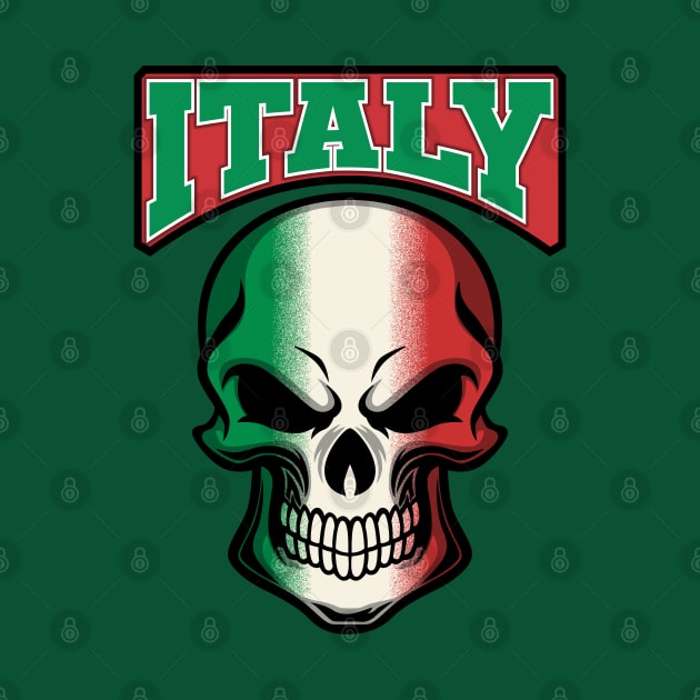 ITALY FLAG IN A SKULL EMBLEM by VERXION