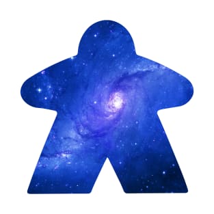 Sky Blue Space Galaxy Meeple | Board Game Fan T-Shirt