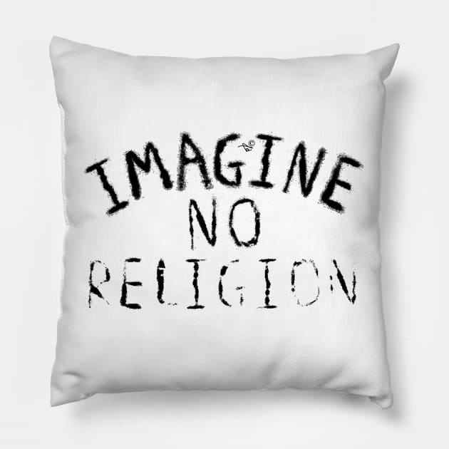 Imagine NO Religion (Faded Art) Pillow by TaizTeez