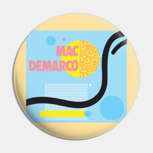 Mac DemARcO 80s Styled Record Sleeve Aesthetic Design Pin