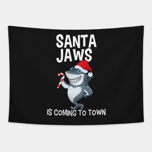 Santa Jaws is Coming to Town Tapestry