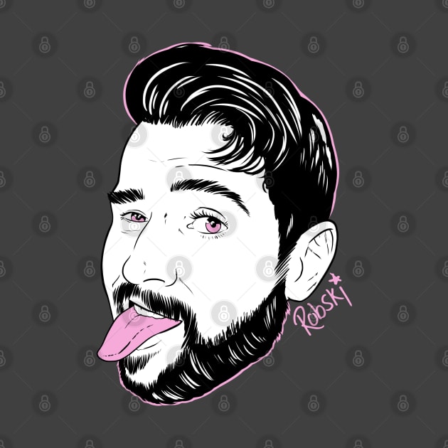 Dan stick your... tongue out - black and white by RobskiArt