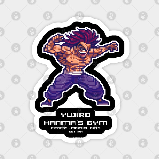 yujiro hanma's gym pixle Magnet by Japanese Mask Art