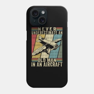 Easily Distracted By Airplanes Retro Airplane Funny Pilot Phone Case