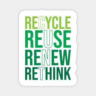 Recycle Reuse Renew Rethink Crisis Environmental Activism Magnet