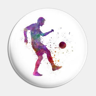 Soccer player in watercolor Pin