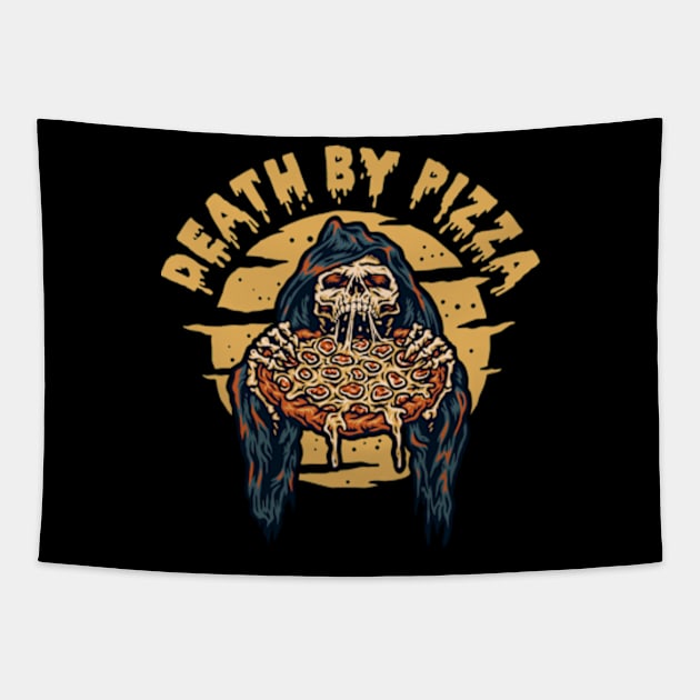 Death By Pizza Tapestry by Three Meat Curry