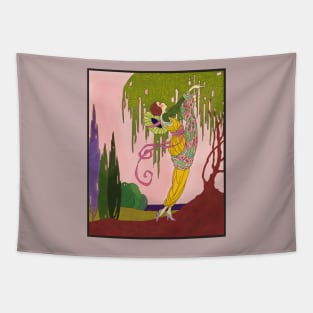 Art Nouveau Lady (on pink) Tapestry